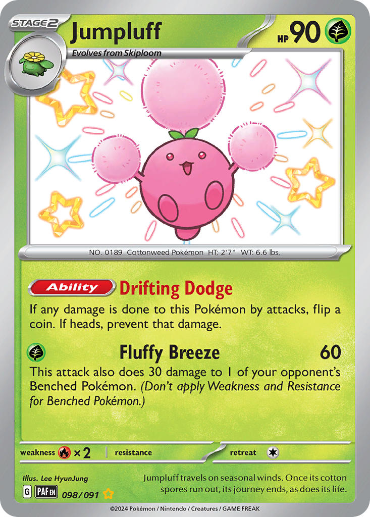 Jumpluff⁣ - Paldean Fates⁣ (Shiny Rare)⁣ [098] English / Near Mint / Normal