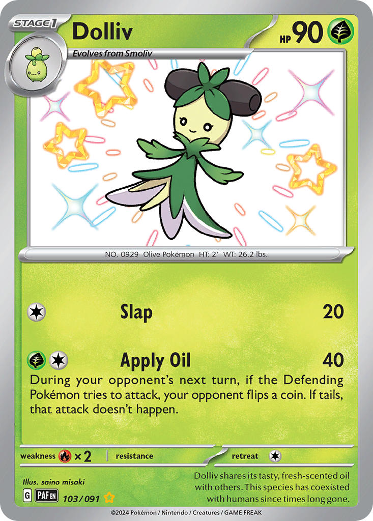 Dolliv⁣ - Paldean Fates⁣ (Shiny Rare)⁣ [103] English / Near Mint / Normal