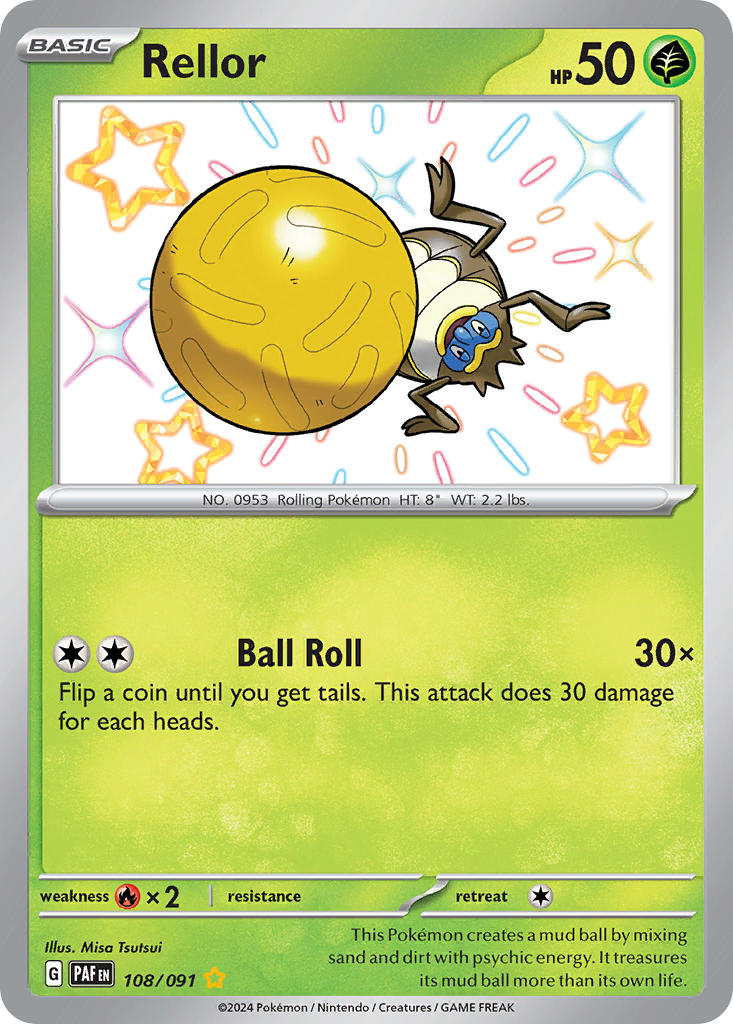 Rellor⁣ - Paldean Fates⁣ (Shiny Rare)⁣ [108] English / Near Mint / Normal