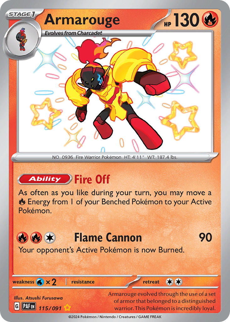 Armarouge⁣ - Paldean Fates⁣ (Shiny Rare)⁣ [115] English / Near Mint / Normal