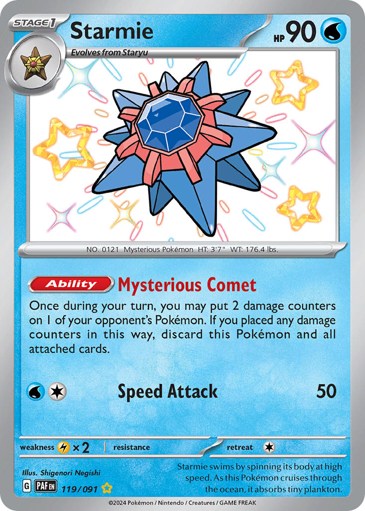 Starmie⁣ - Paldean Fates⁣ (Shiny Rare)⁣ [119] English / Near Mint / Normal