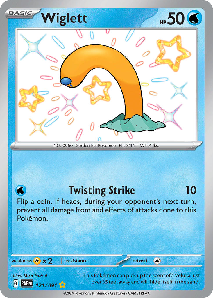 Wiglett⁣ - Paldean Fates⁣ (Shiny Rare)⁣ [121] English / Near Mint / Normal
