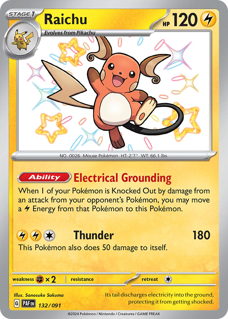 Raichu⁣ - Paldean Fates⁣ (Shiny Rare)⁣ [132] English / Near Mint / Normal