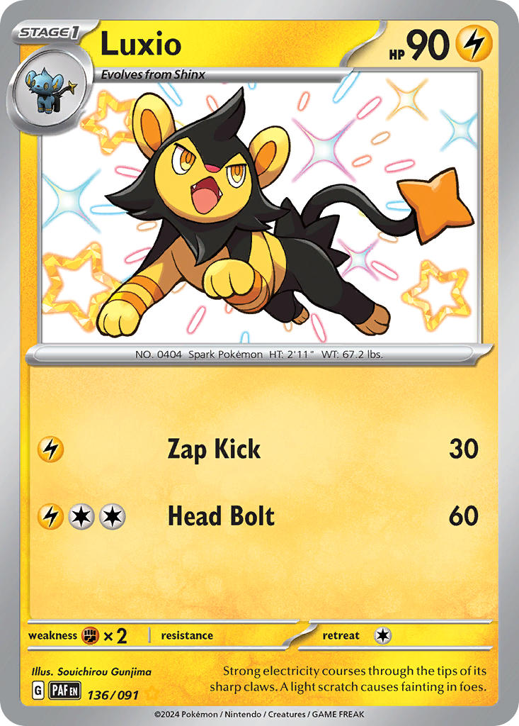 Luxio⁣ - Paldean Fates⁣ (Shiny Rare)⁣ [136] English / Near Mint / Normal