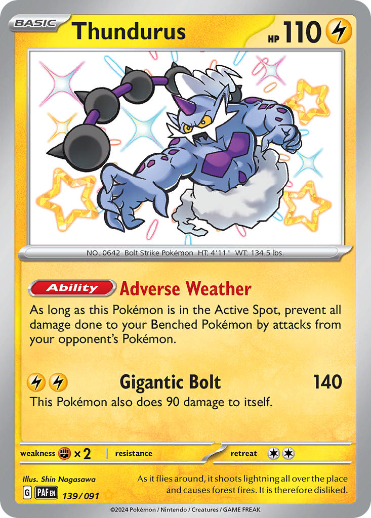 Thundurus⁣ - Paldean Fates⁣ (Shiny Rare)⁣ [139] English / Near Mint / Normal