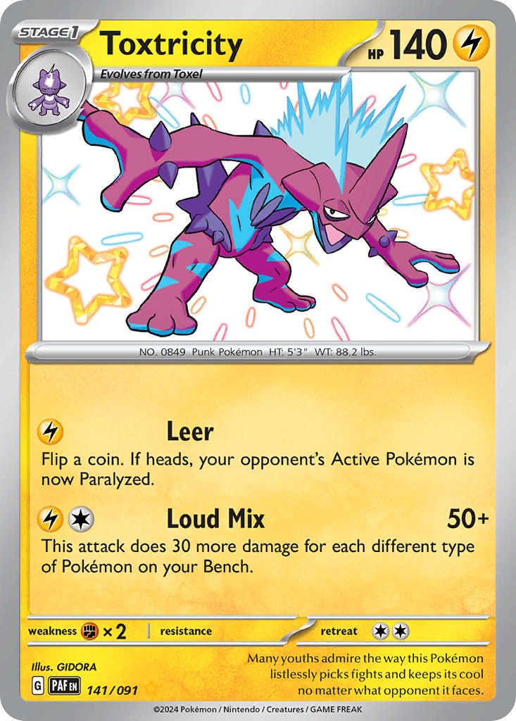 Toxtricity⁣ - Paldean Fates⁣ (Shiny Rare)⁣ [141] English / Near Mint / Normal