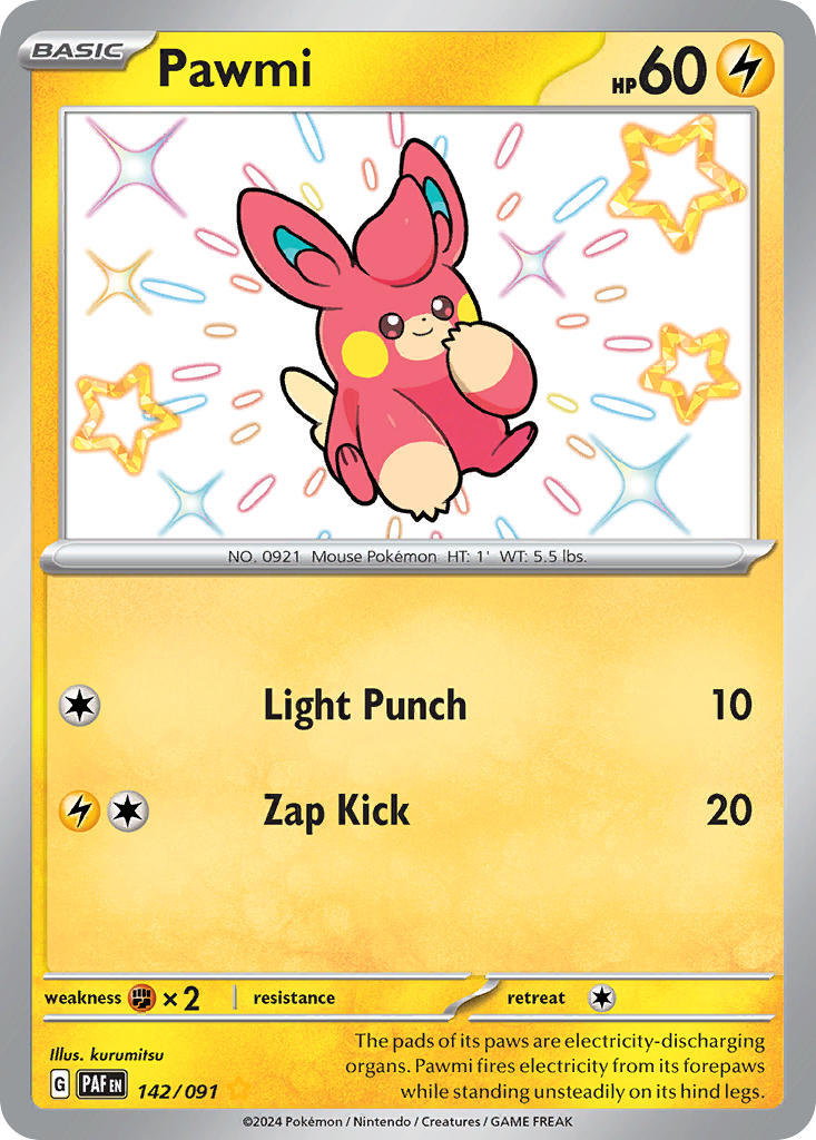 Pawmi⁣ - Paldean Fates⁣ (Shiny Rare)⁣ [142] English / Near Mint / Normal