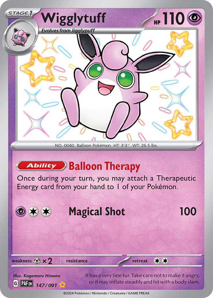 Wigglytuff⁣ - Paldean Fates⁣ (Shiny Rare)⁣ [147] English / Near Mint / Normal