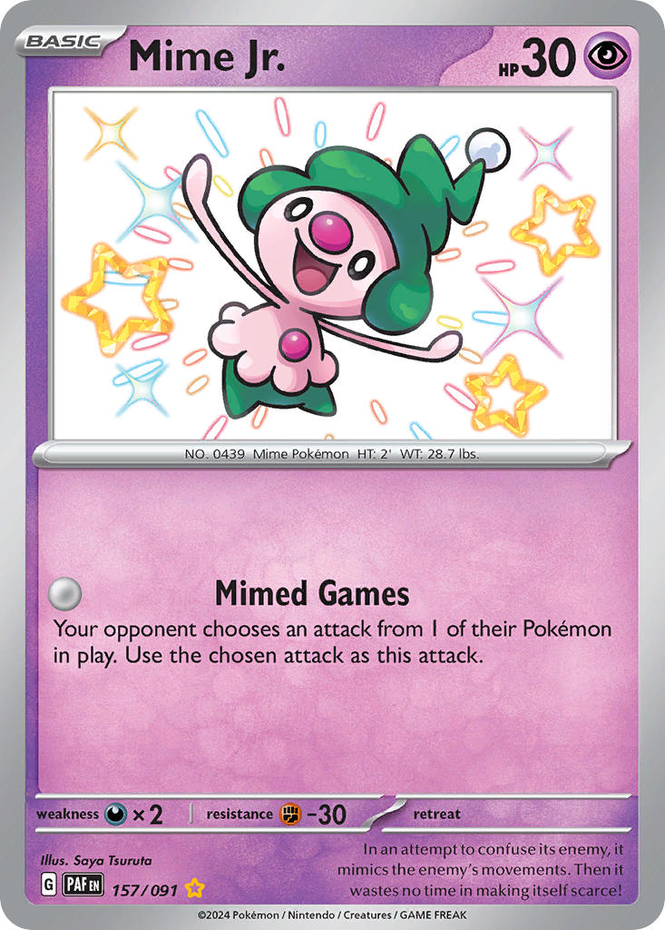 Mime Jr.⁣ - Paldean Fates⁣ (Shiny Rare)⁣ [157] English / Near Mint / Normal