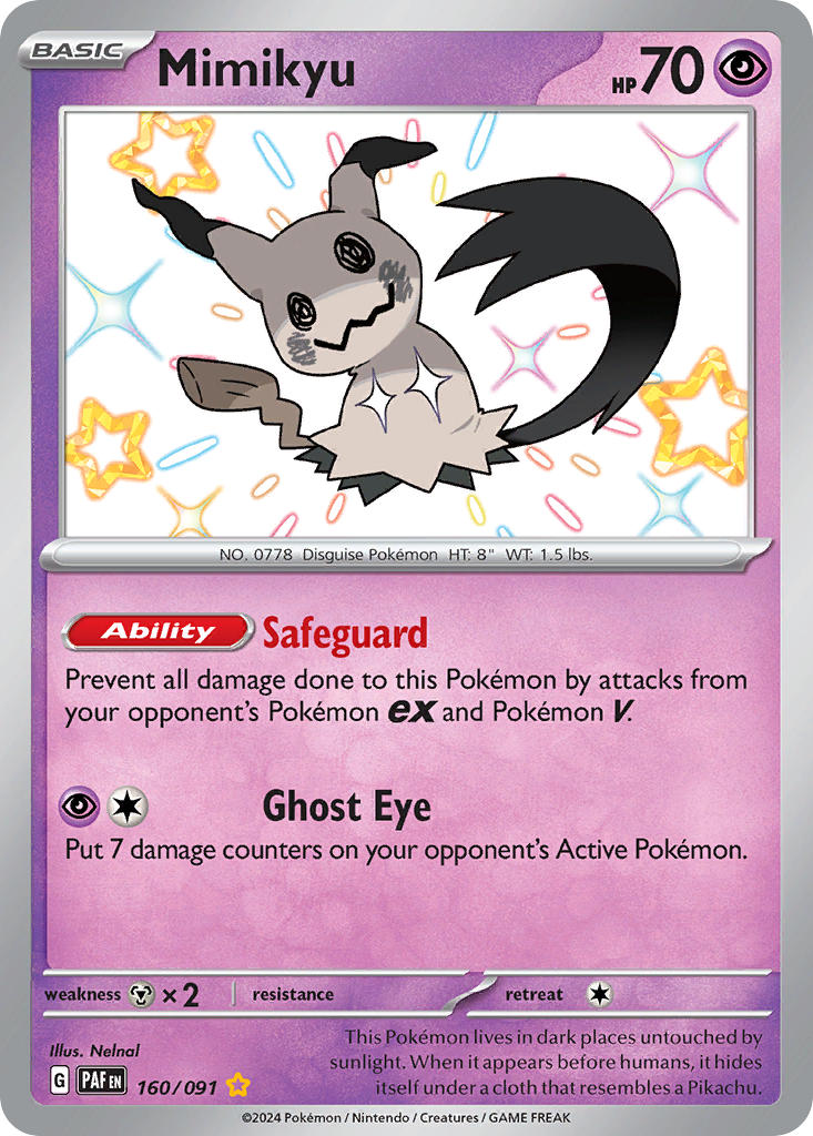 Mimikyu⁣ - Paldean Fates⁣ (Shiny Rare)⁣ [160] English / Near Mint / Normal