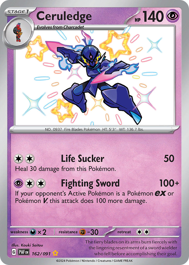 Ceruledge⁣ - Paldean Fates⁣ (Shiny Rare)⁣ [162] English / Near Mint / Normal