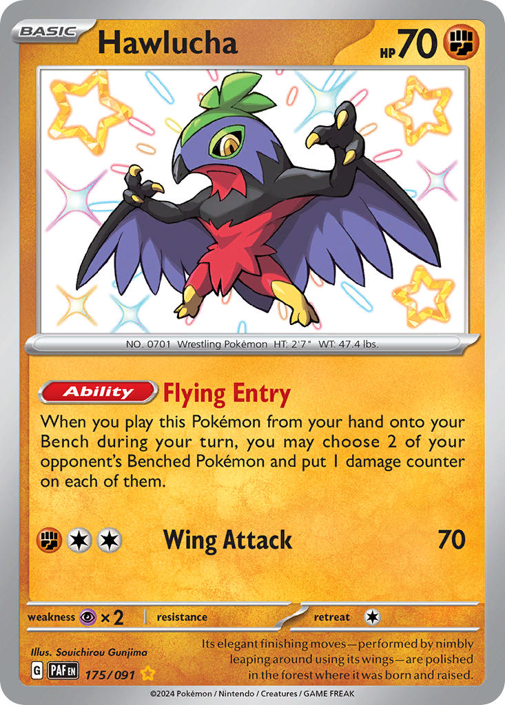 Hawlucha⁣ - Paldean Fates⁣ (Shiny Rare)⁣ [175] English / Near Mint / Normal