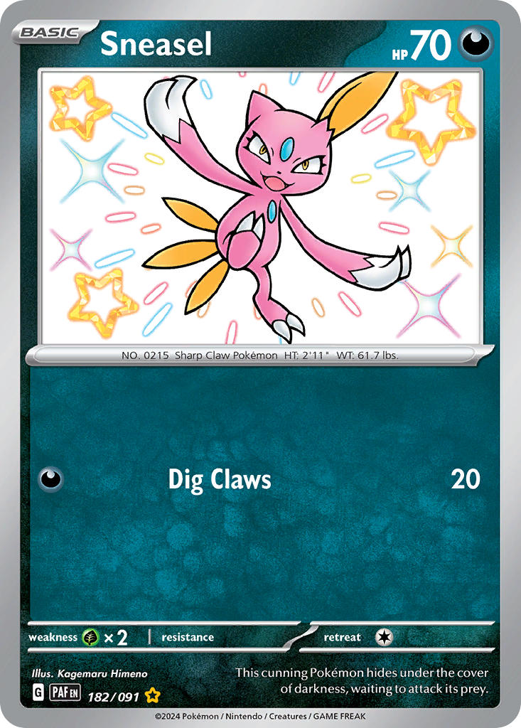 Sneasel⁣ - Paldean Fates⁣ (Shiny Rare)⁣ [182] English / Near Mint / Normal