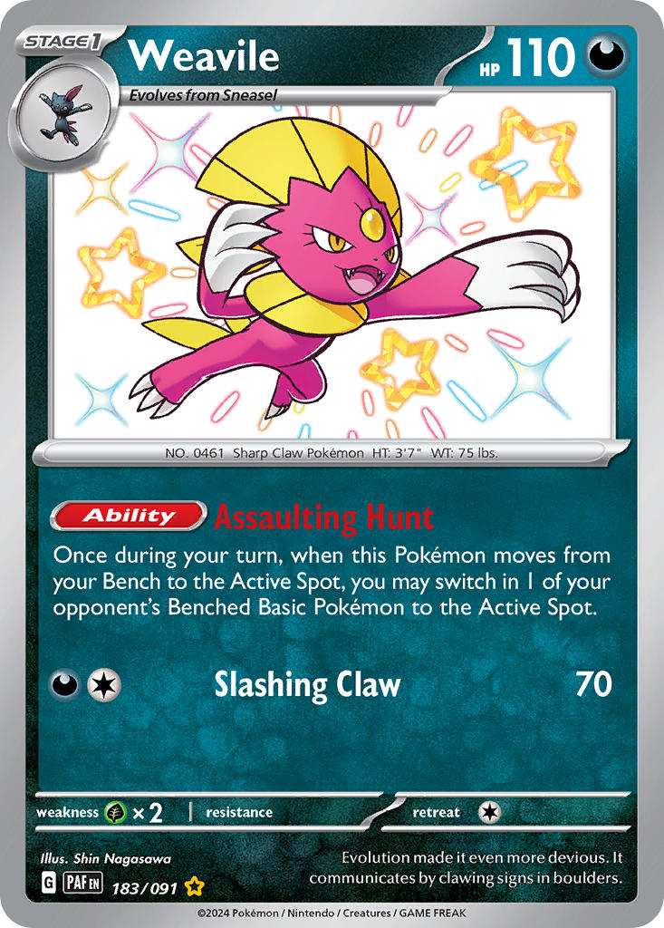 Weavile⁣ - Paldean Fates⁣ (Shiny Rare)⁣ [183] English / Near Mint / Normal