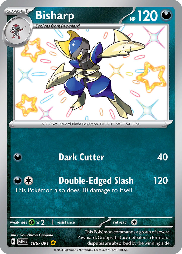 Bisharp⁣ - Paldean Fates⁣ (Shiny Rare)⁣ [186] English / Near Mint / Normal