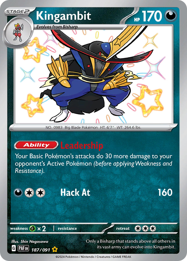 Kingambit⁣ - Paldean Fates⁣ (Shiny Rare)⁣ [187] English / Near Mint / Normal