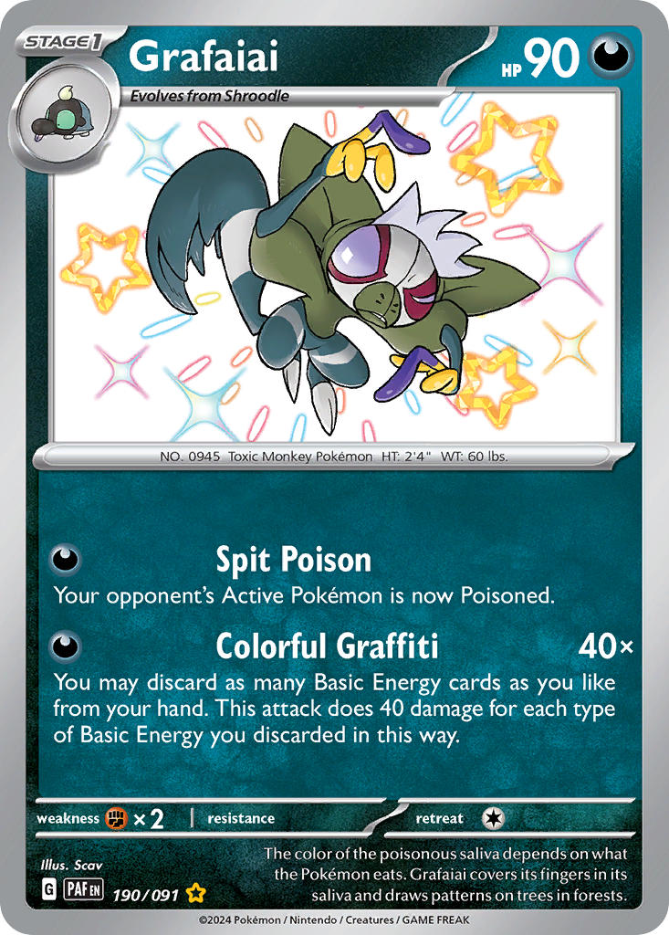 Grafaiai⁣ - Paldean Fates⁣ (Shiny Rare)⁣ [190] English / Near Mint / Normal