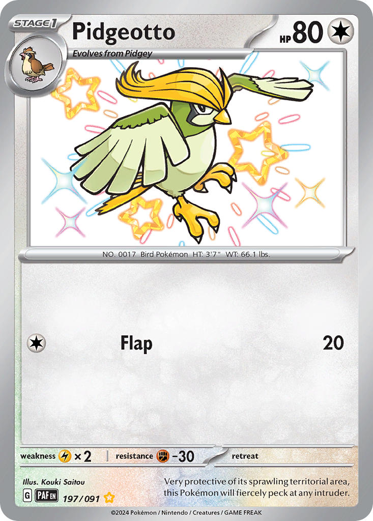 Pidgeotto⁣ - Paldean Fates⁣ (Shiny Rare)⁣ [197] English / Near Mint / Normal