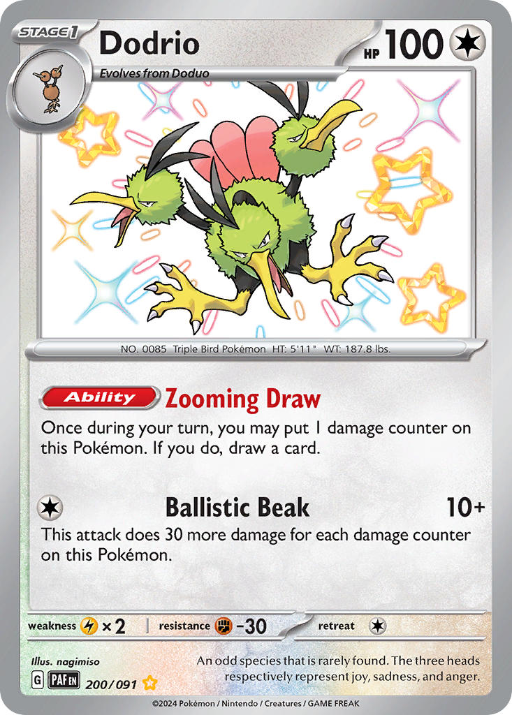 Dodrio⁣ - Paldean Fates⁣ (Shiny Rare)⁣ [200] English / Near Mint / Normal