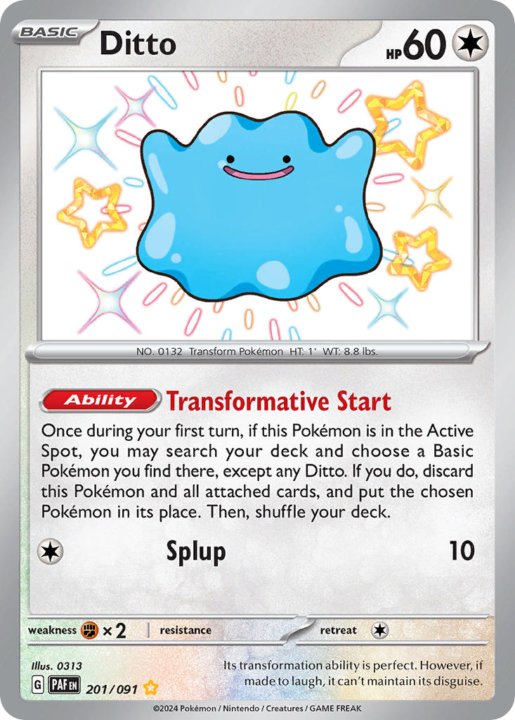 Ditto⁣ - Paldean Fates⁣ (Shiny Rare)⁣ [201] English / Excellent / Normal