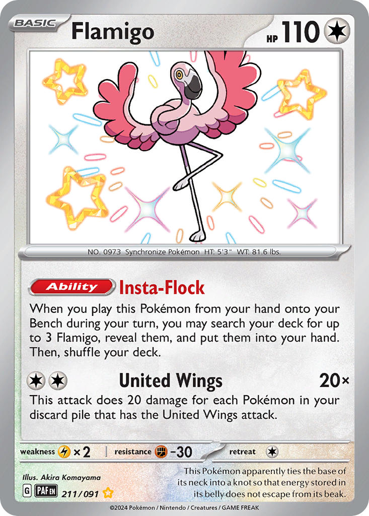 Flamigo⁣ - Paldean Fates⁣ (Shiny Rare)⁣ [211] English / Near Mint / Normal