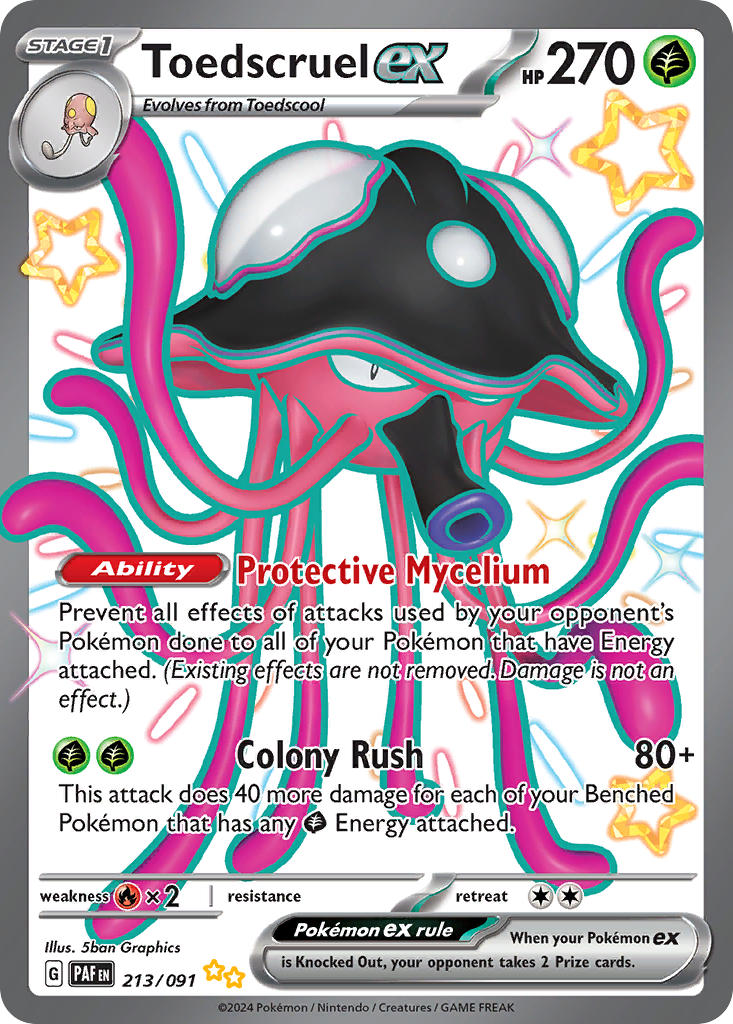 Toedscruel ex⁣ - Paldean Fates⁣ (Shiny Ultra Rare)⁣ [213] English / Near Mint / Normal