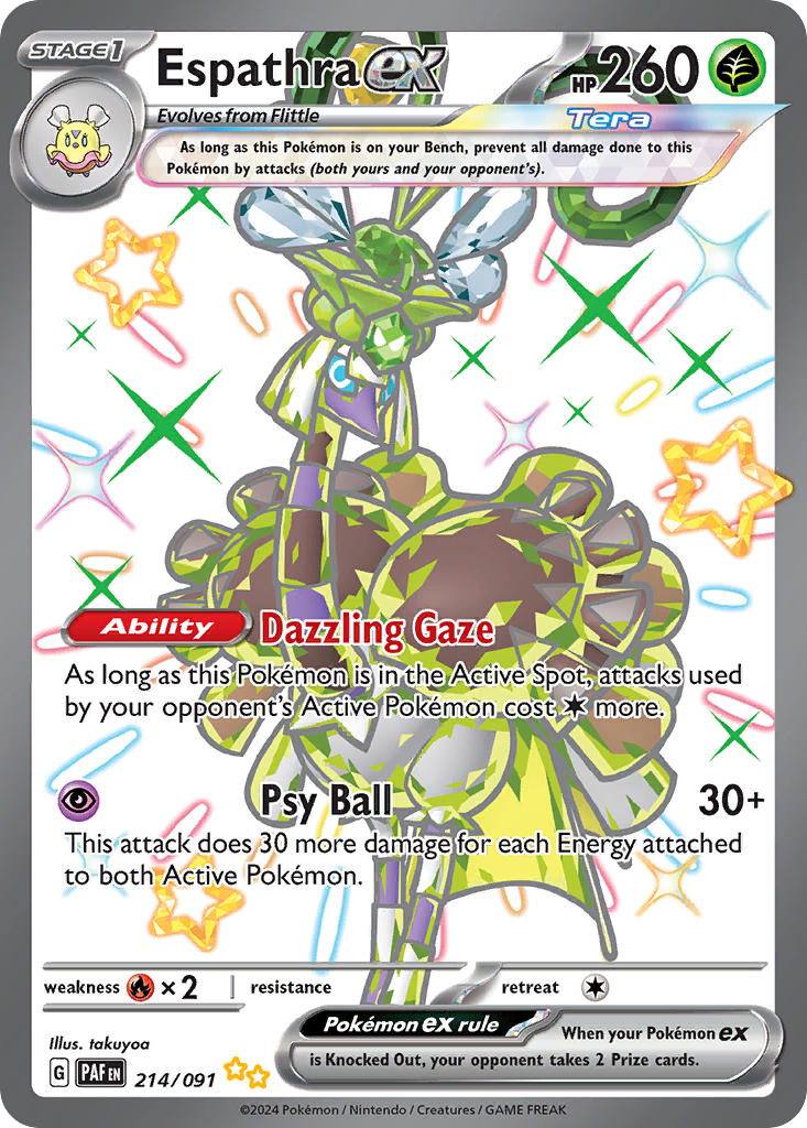Espathra ex⁣ - Paldean Fates⁣ (Shiny Ultra Rare)⁣ [214] English / Near Mint / Normal