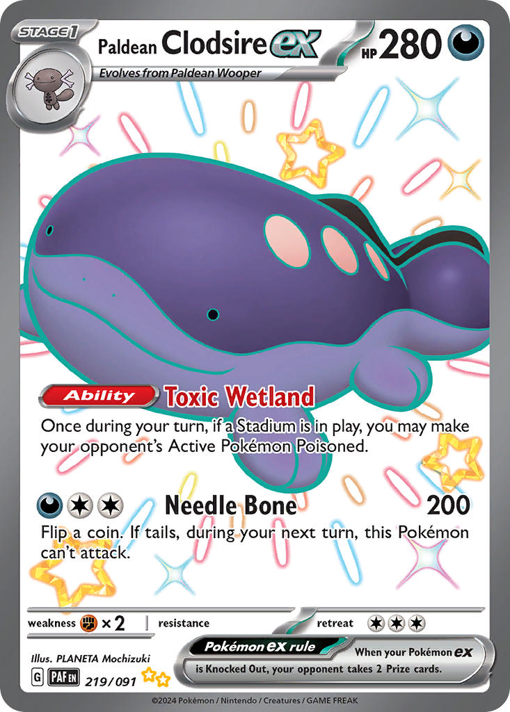 Paldean Clodsire ex⁣ - Paldean Fates⁣ (Shiny Ultra Rare)⁣ [219] English / Near Mint / Normal