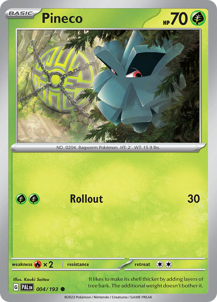Pineco⁣ - Paldea Evolved⁣ (Common)⁣ [004] English / Near Mint / Reverse-Holo Normal