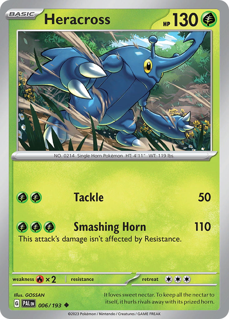 Heracross⁣ - Paldea Evolved⁣ (Uncommon)⁣ [006] English / Near Mint / Reverse-Holo Normal