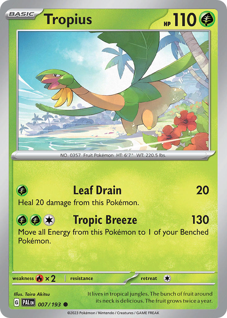 Tropius⁣ - Paldea Evolved⁣ (Common)⁣ [007] English / Near Mint / Reverse-Holo Normal
