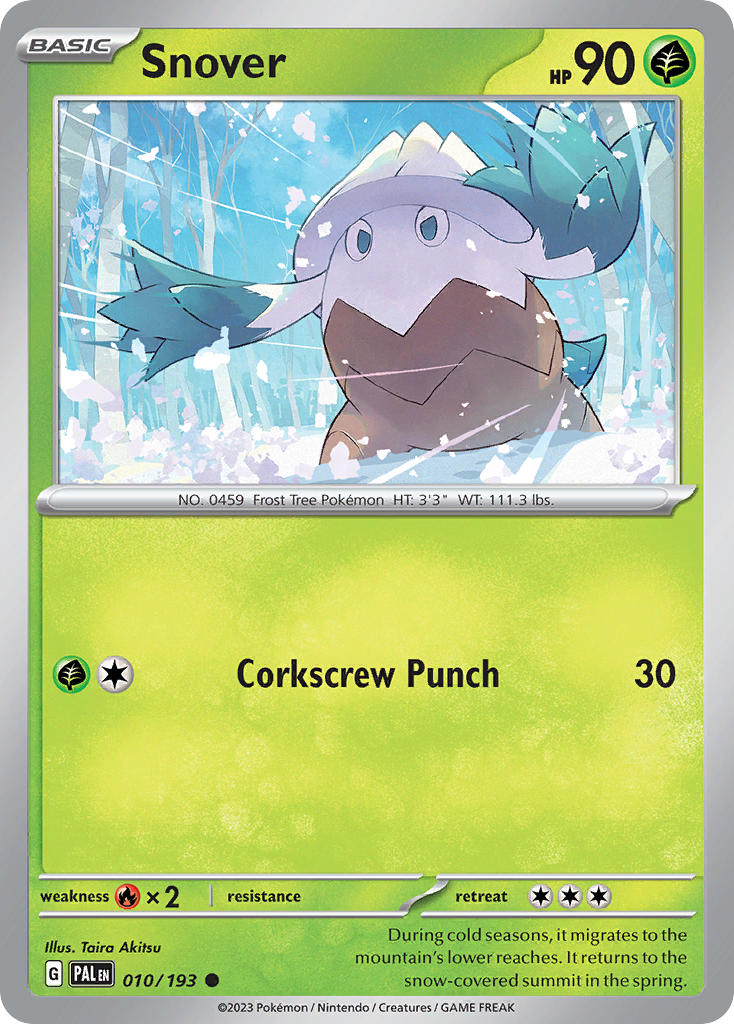 Snover⁣ - Paldea Evolved⁣ (Common)⁣ [010] English / Near Mint / Reverse-Holo Normal