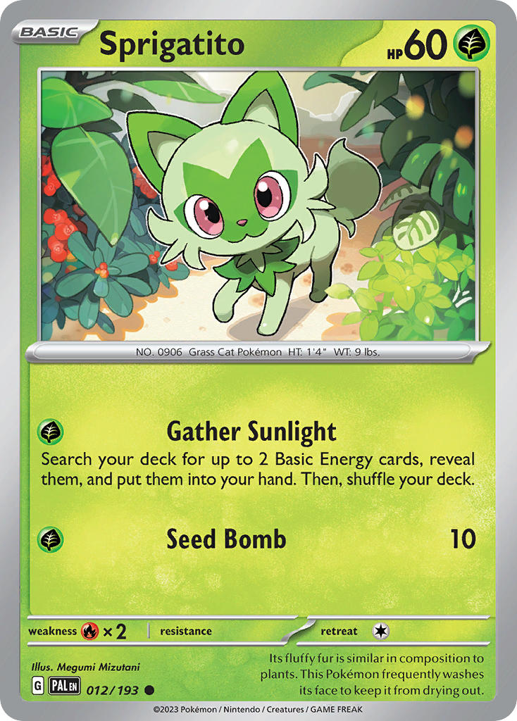 Sprigatito⁣ - Paldea Evolved⁣ (Common)⁣ [012] English / Near Mint / Reverse-Holo Normal