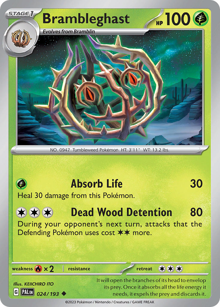 Brambleghast⁣ - Paldea Evolved⁣ (Uncommon)⁣ [024] English / Near Mint / Reverse-Holo Normal