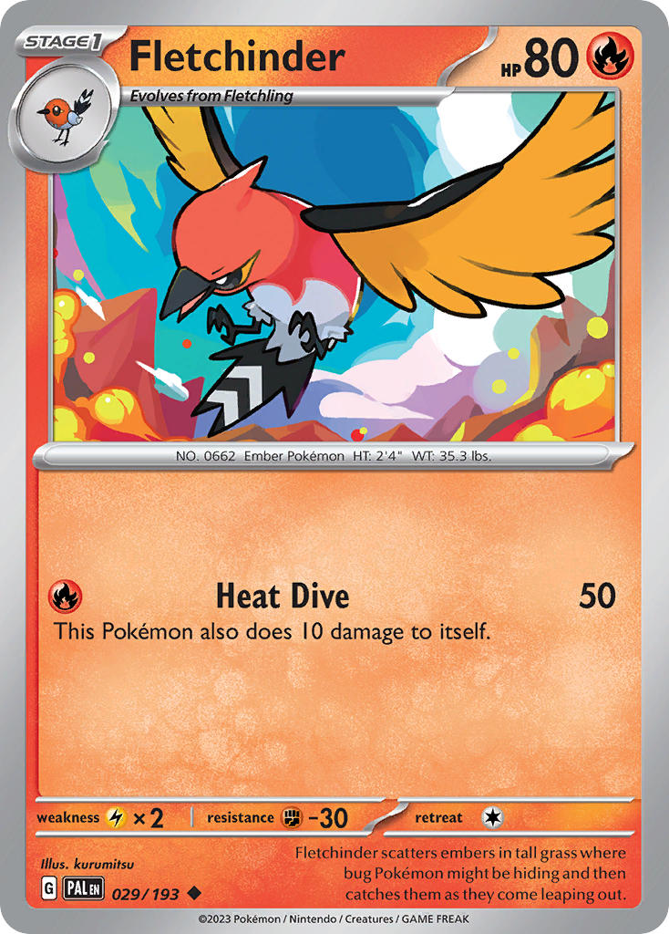 Fletchinder⁣ - Paldea Evolved⁣ (Uncommon)⁣ [029] English / Near Mint / Normal