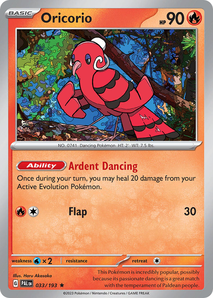 Oricorio⁣ - Paldea Evolved⁣ (Rare)⁣ [033] English / Near Mint / Normal