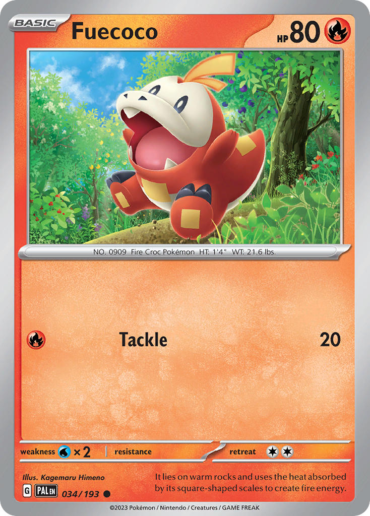 Fuecoco⁣ - Paldea Evolved⁣ (Common)⁣ [034] English / Near Mint / Normal