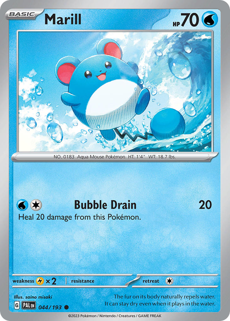 Marill⁣ - Paldea Evolved⁣ (Common)⁣ [044] English / Near Mint / Reverse-Holo Normal