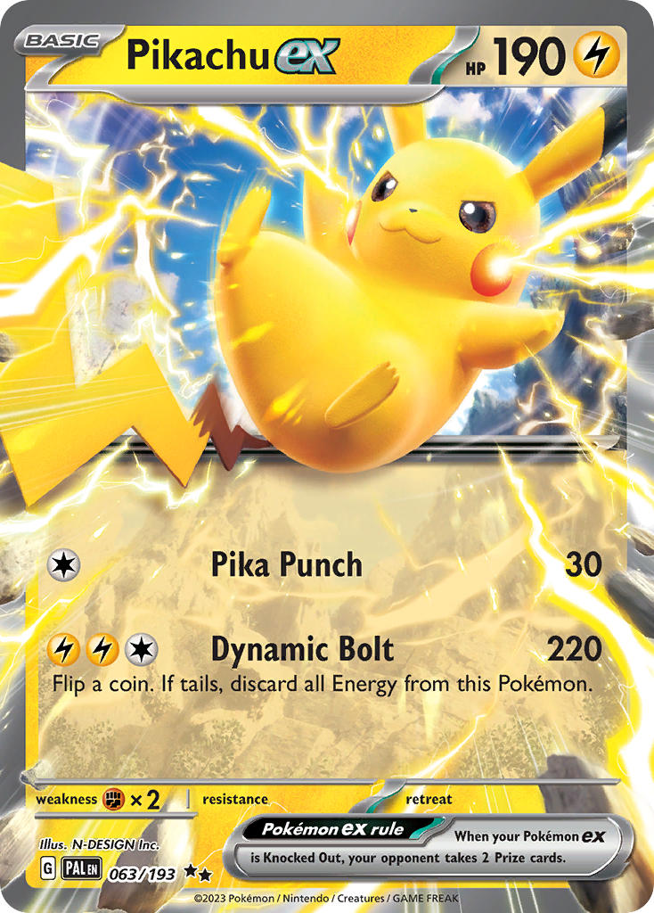 Pikachu ex - Paldea Evolved (Double Rare) [063] Kortspil