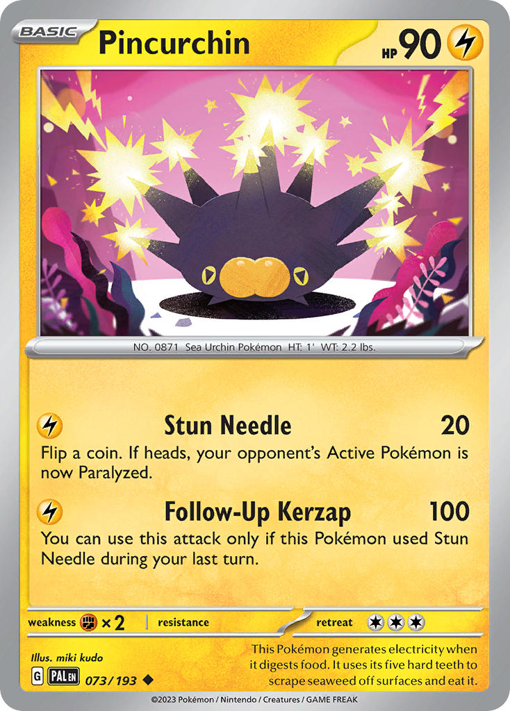 Pincurchin⁣ - Paldea Evolved⁣ (Uncommon)⁣ [073] English / Near Mint / Reverse-Holo Normal