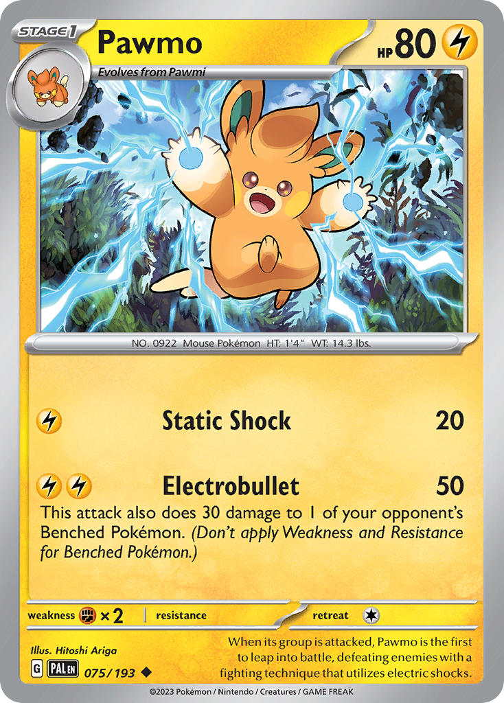 Pawmo - Paldea Evolved (Uncommon) [075] Kortspil