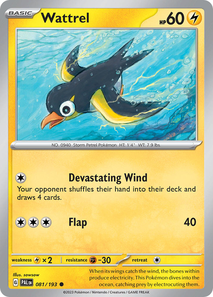 Wattrel⁣ - Paldea Evolved⁣ (Common)⁣ [081] English / Near Mint / Normal