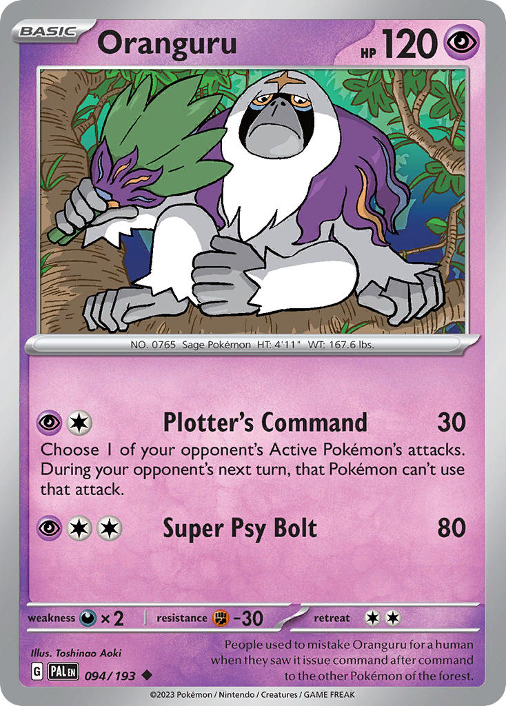 Oranguru⁣ - Paldea Evolved⁣ (Uncommon)⁣ [094] English / Near Mint / Reverse-Holo Normal