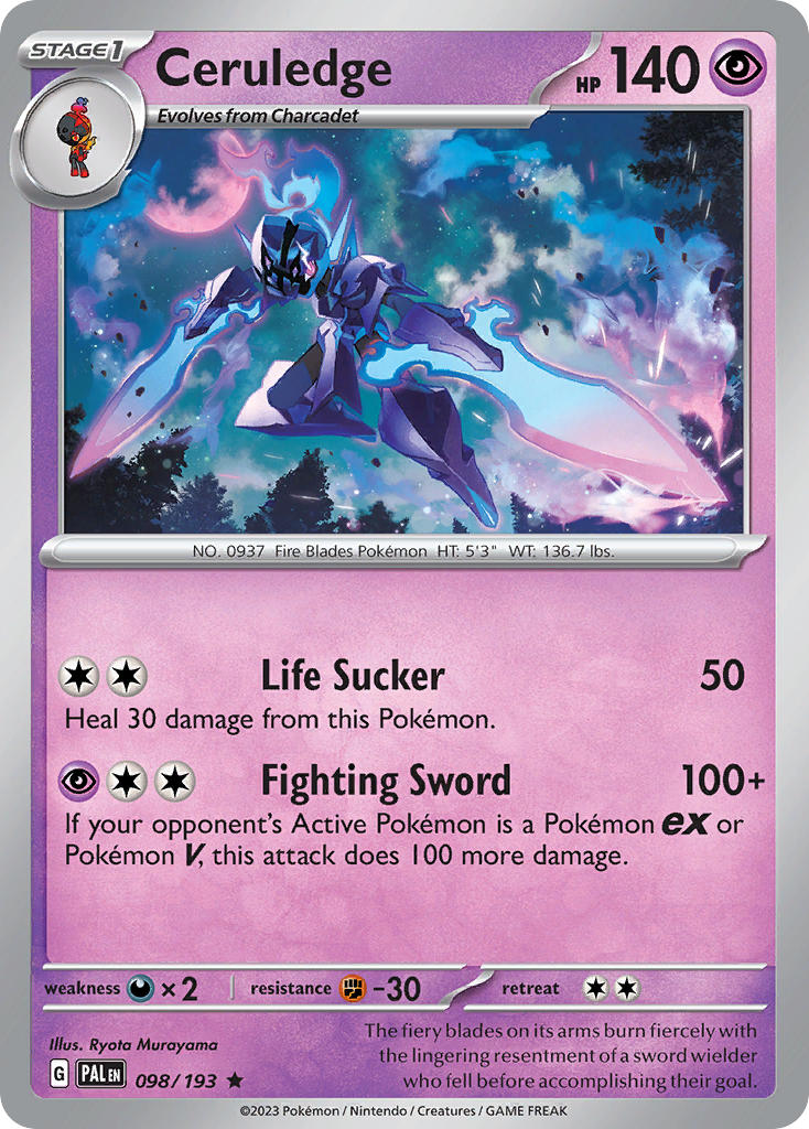 Ceruledge⁣ - Paldea Evolved⁣ (Rare)⁣ [098] English / Near Mint / Normal