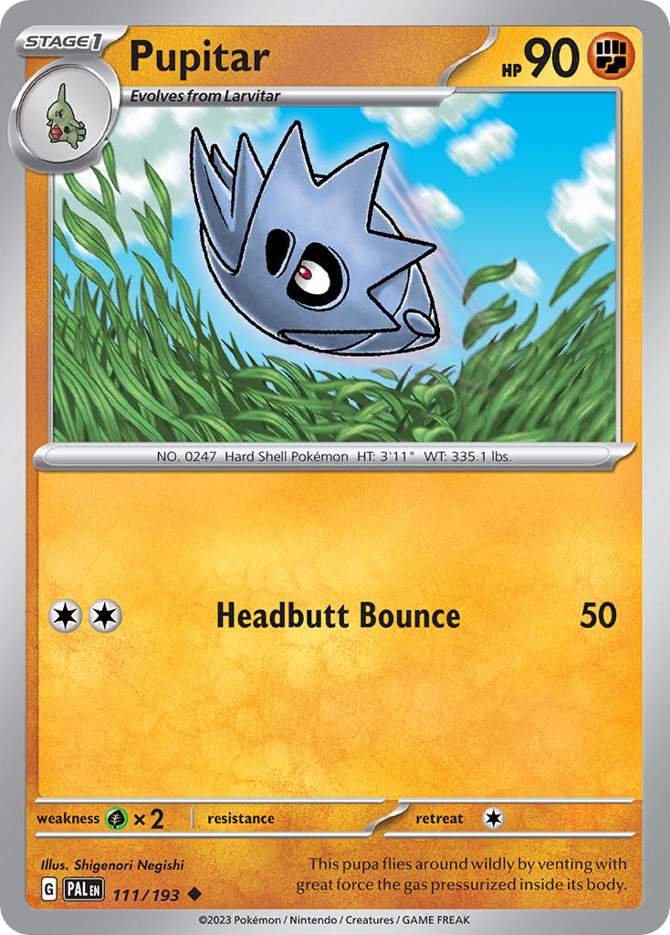 Pupitar⁣ - Paldea Evolved⁣ (Uncommon)⁣ [111] English / Near Mint / Reverse-Holo Normal