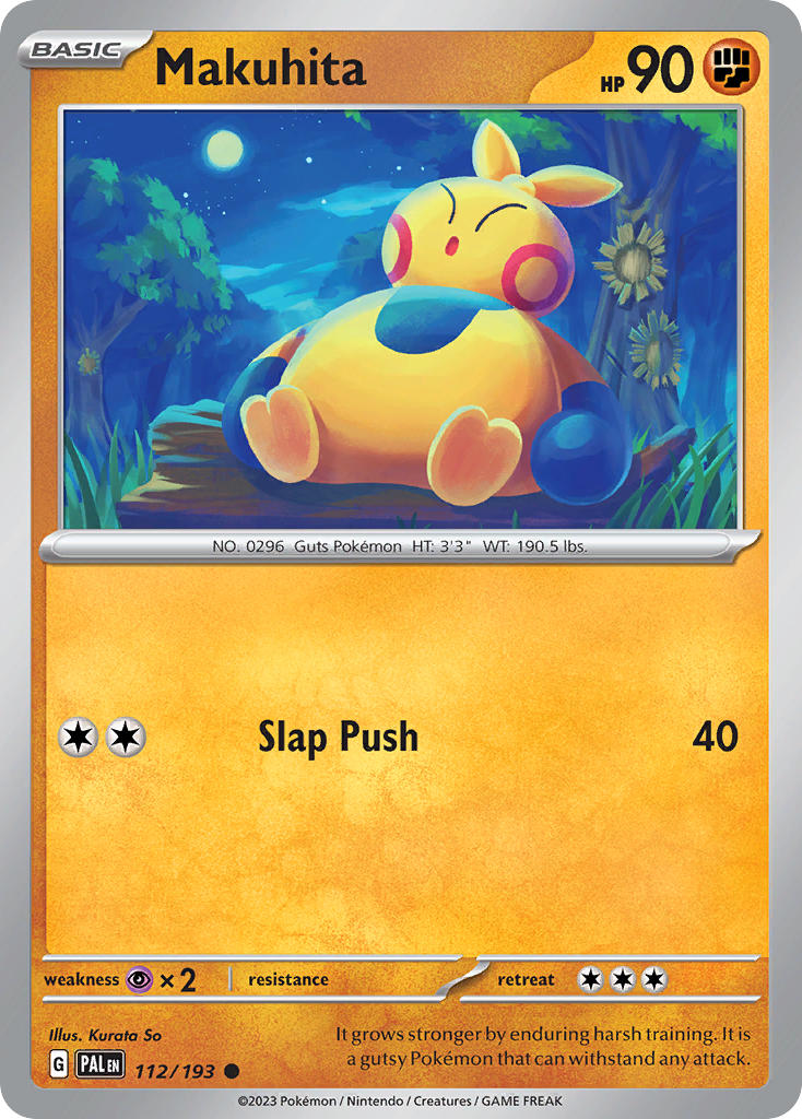 Makuhita⁣ - Paldea Evolved⁣ (Common)⁣ [112] English / Near Mint / Reverse-Holo Normal