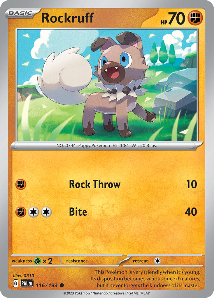 Rockruff⁣ - Paldea Evolved⁣ (Common)⁣ [116] English / Near Mint / Reverse-Holo Normal