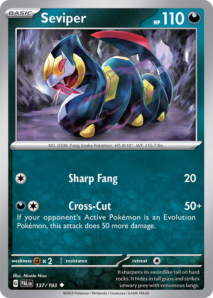 Seviper⁣ - Paldea Evolved⁣ (Uncommon)⁣ [137] English / Near Mint / Reverse-Holo Normal