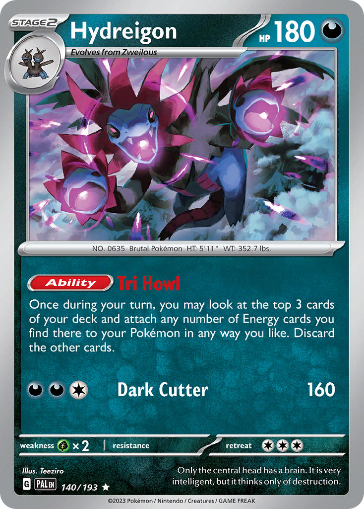 Hydreigon⁣ - Paldea Evolved⁣ (Rare)⁣ [140] English / Near Mint / Reverse-Holo Normal