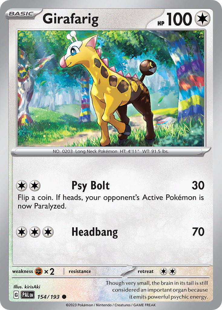 Girafarig⁣ - Paldea Evolved⁣ (Common)⁣ [154] English / Near Mint / Reverse-Holo Normal